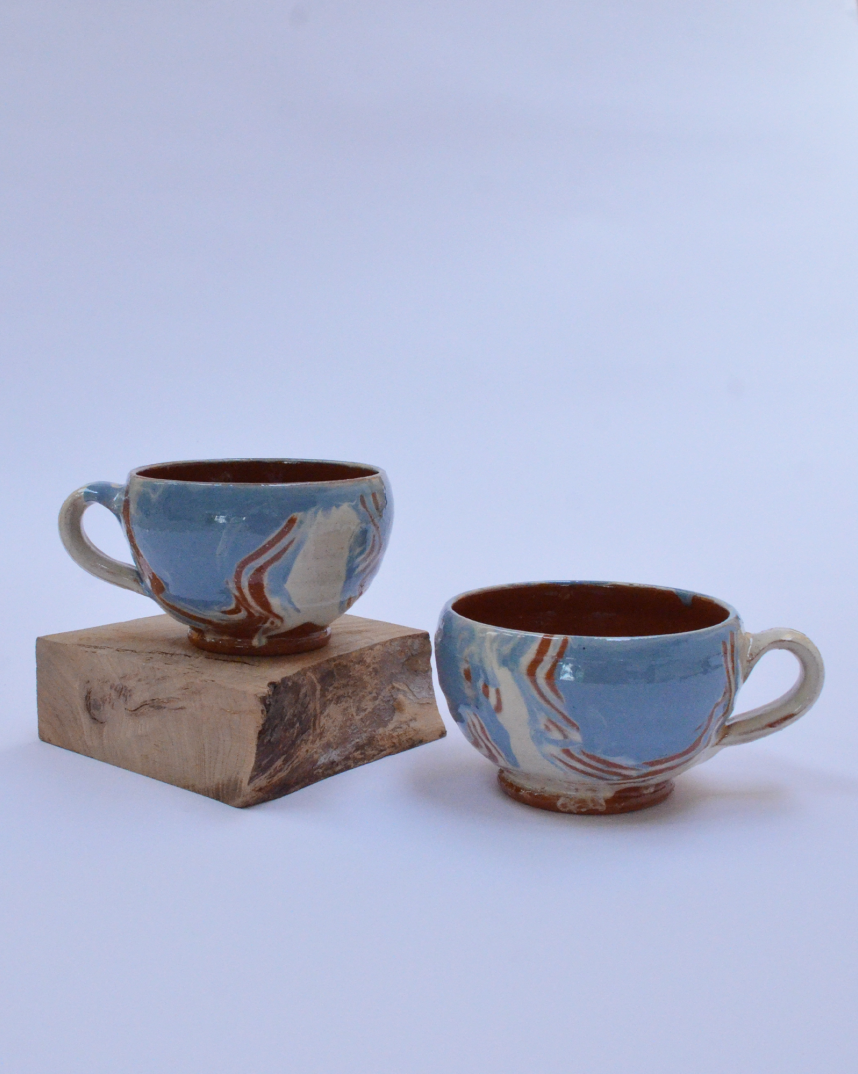 Adam Keeling Blue Slipware cups
