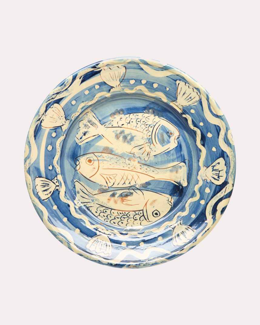 Three Fishes Charger Jim and Dominique Keeling Whichford Pottery
