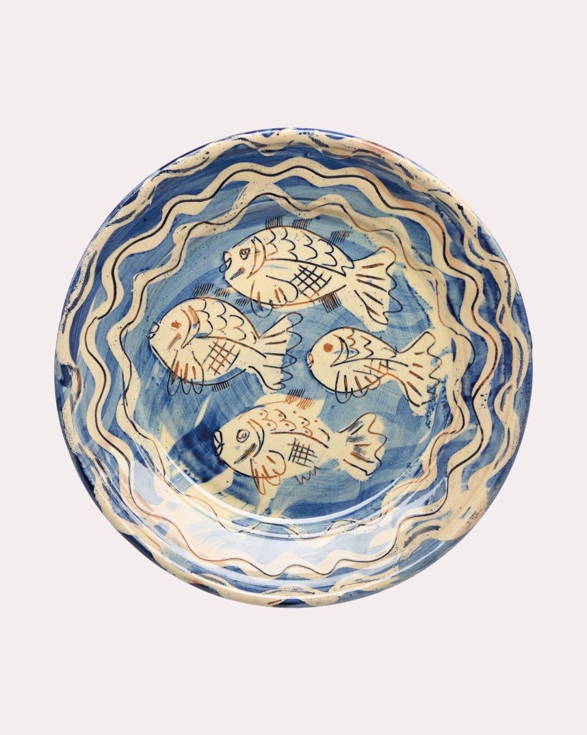 Four Fish - Plate by Jim & Dominique Keeling Whichford Pottery