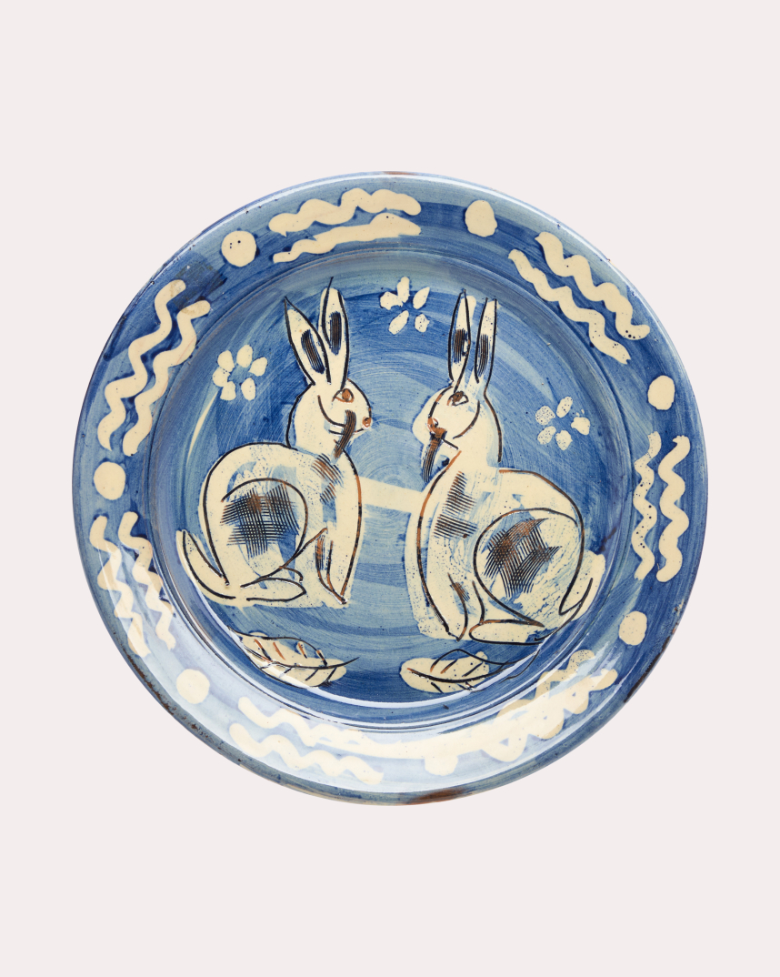 Two Hares by Jim & Dominique Keeling Whichford Pottery