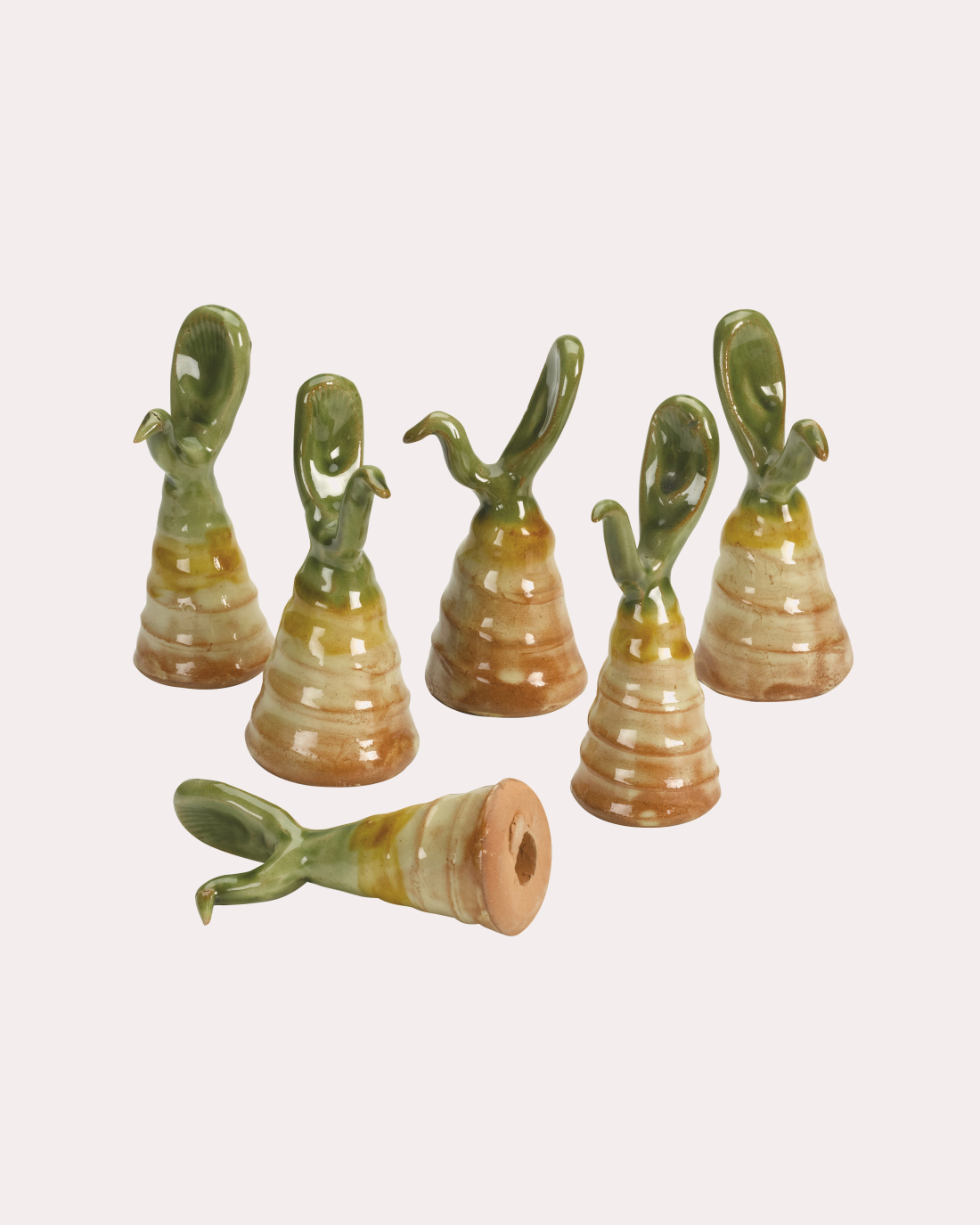 Glazed Peacock Canetops Whichford Pottery