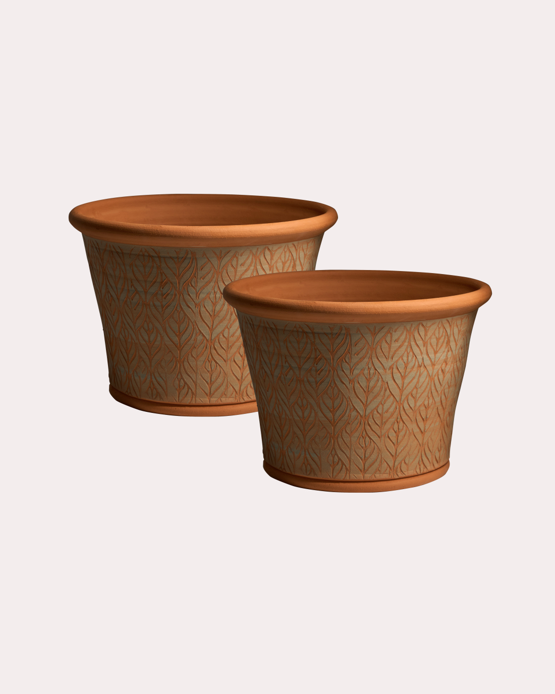 Pair of Large Beech Leaf Planters