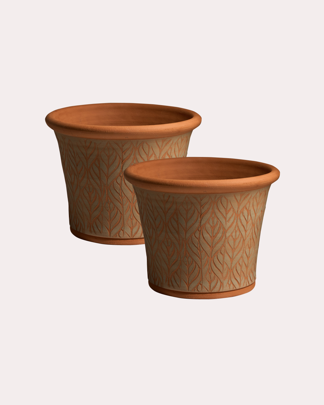 Pair of Beech Leaf Planters Small
