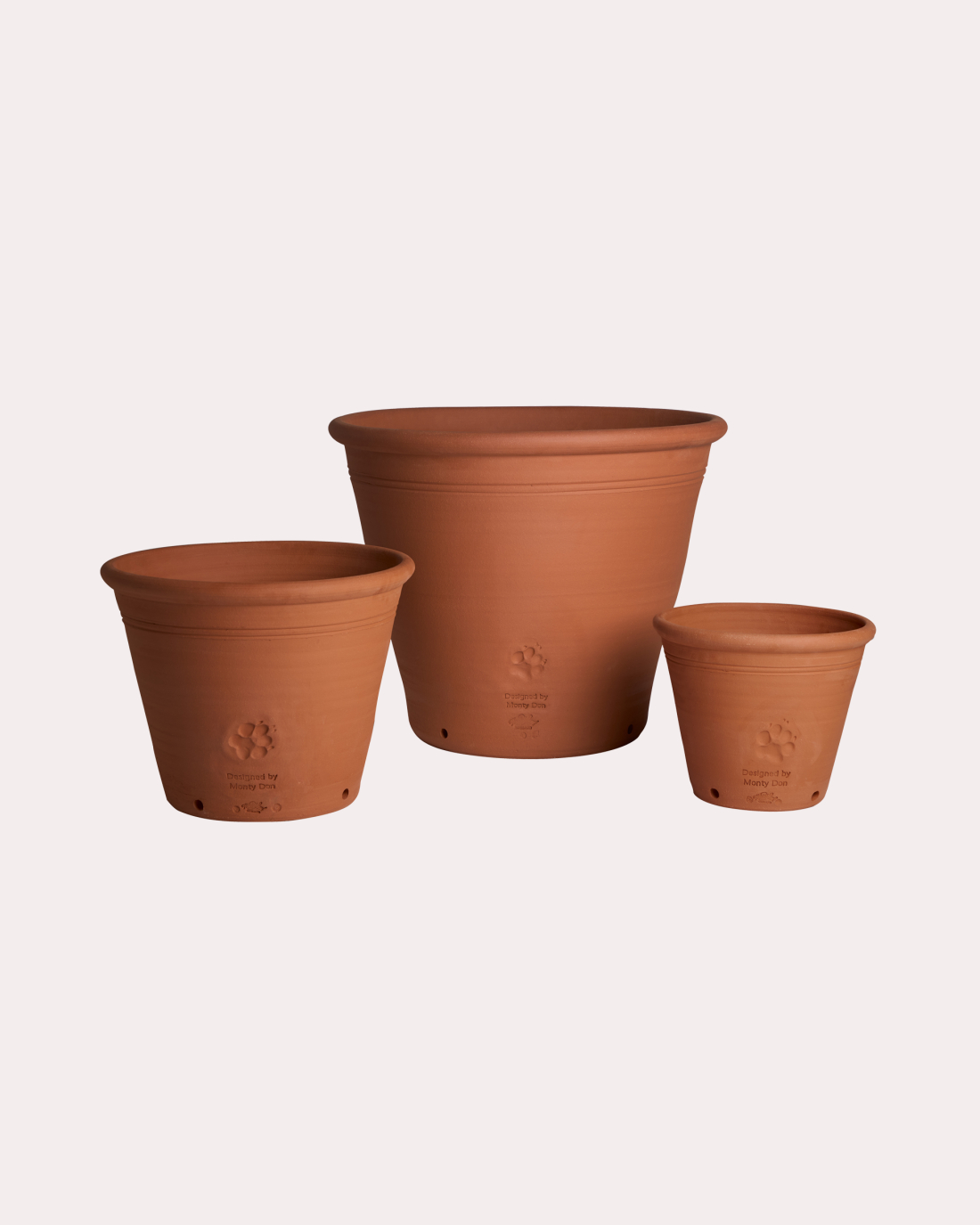 Set of Three Monty Don Paw Pots