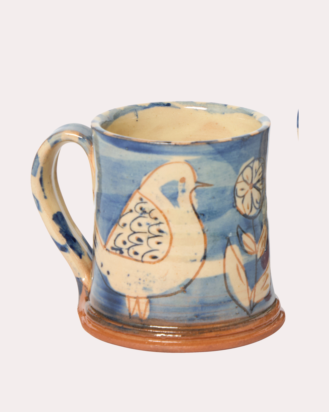 Pair of Love Bird Mugs - by Jim and Dominique Keeling Whichford Pottery