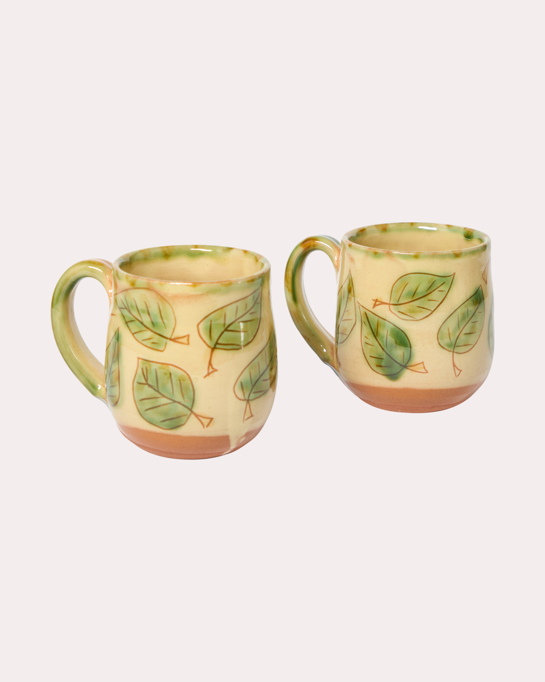 Leaves - Pair of Mugs by Jim and Dominique Keeling Whichford Pottery