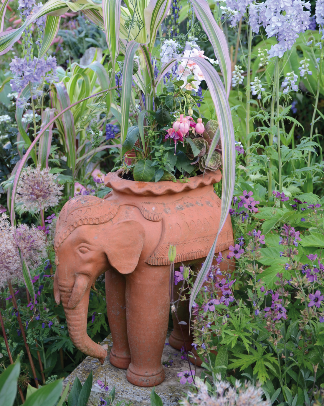 Elephant Planter in our Courtyard Garden Whichford Pottery