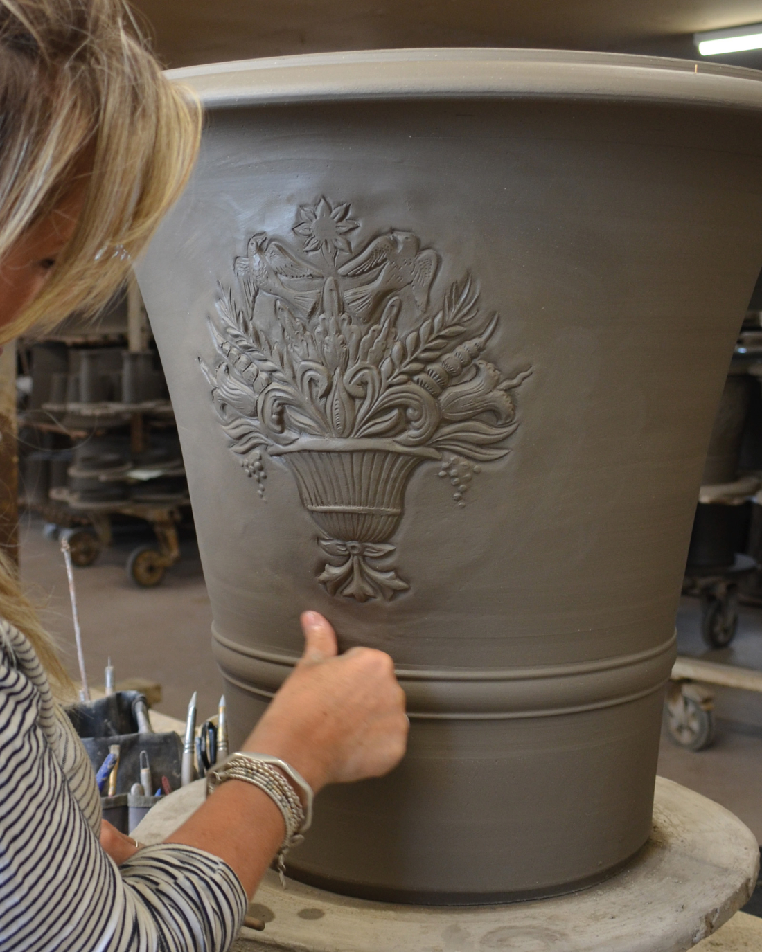 The final touches on a Larks Ascending Pot