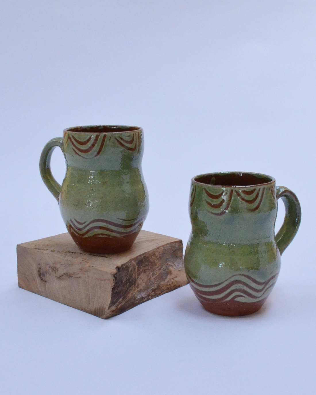 Adam Keeling Green Slipware Mugs