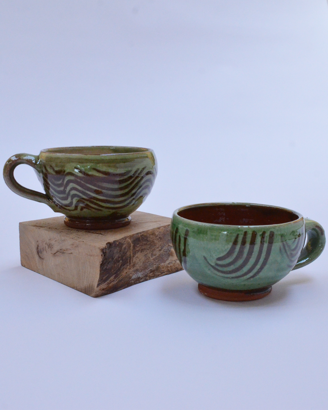 Adam Keeling Green Slipware cups
