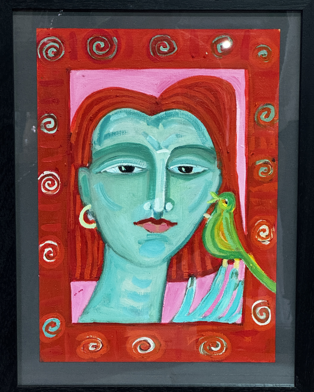 Green Bird By Dominique Keeling painting 