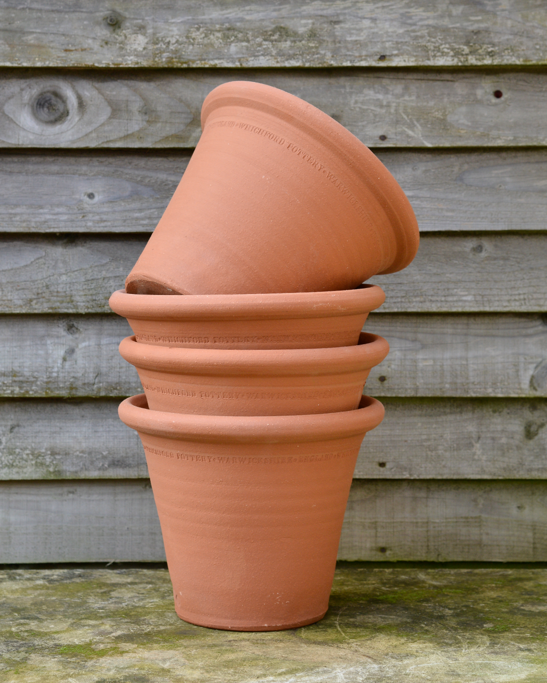 Set of Four Plain Flowerpots